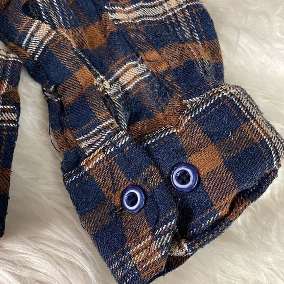 Canyon Club Men’s Flannel Long Sleeve Shirt, Size Large, Brown,Blue and White - Picture 5 of 5